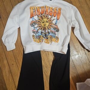 SHEIN White and Black Kids Matching Set This Is A Thin Outfit. NEVER WORN.